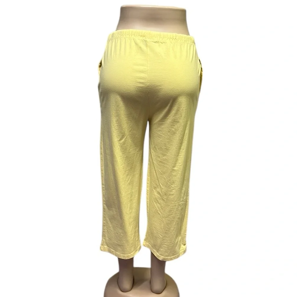 Disney Winnie The Pooh Cropped Pajama Pants Loungewear Yellow Large - Picture 7 of 15